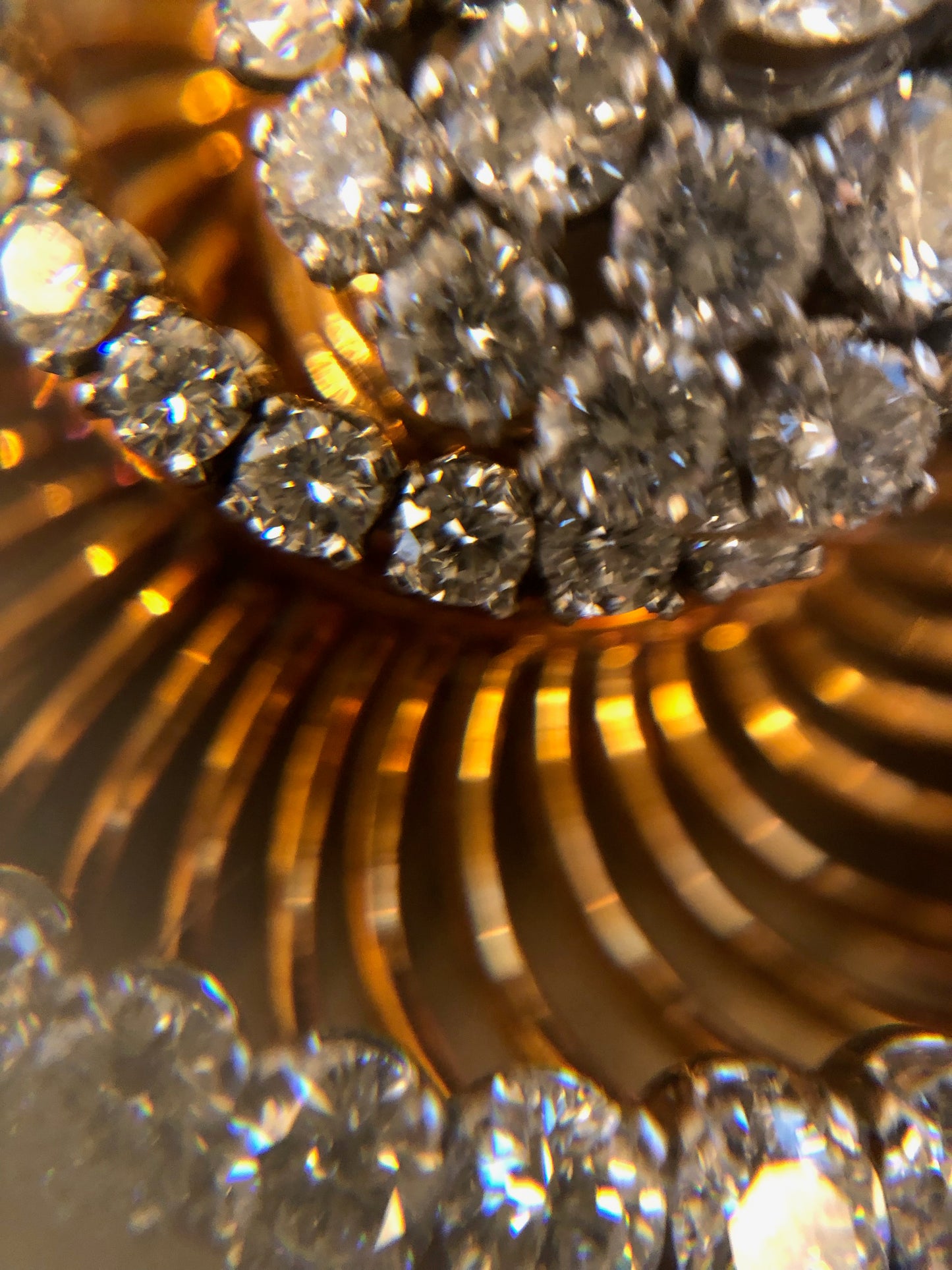 Macklowe Gallery Bulgari Gold and Diamond Spiral Brooch