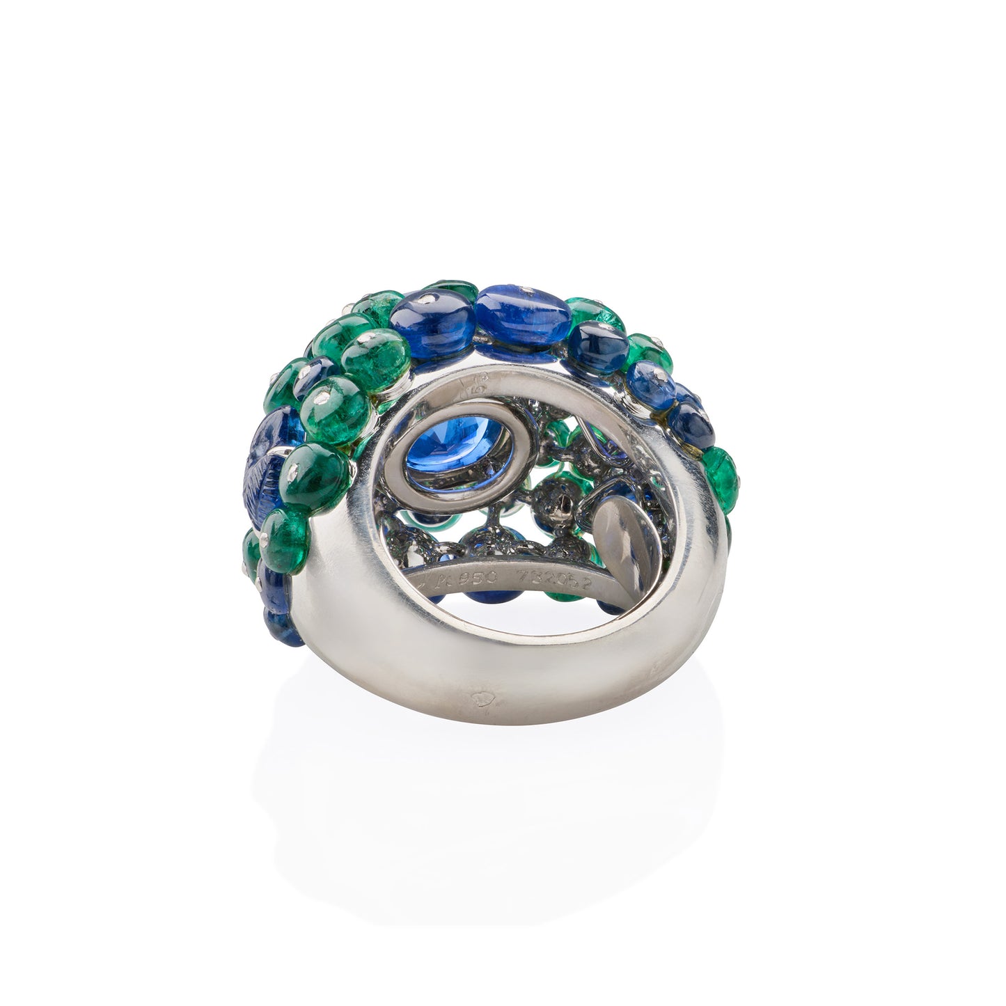 Macklowe Gallery Cartier Paris Ceylon Sapphire and Emerald Boule Ring