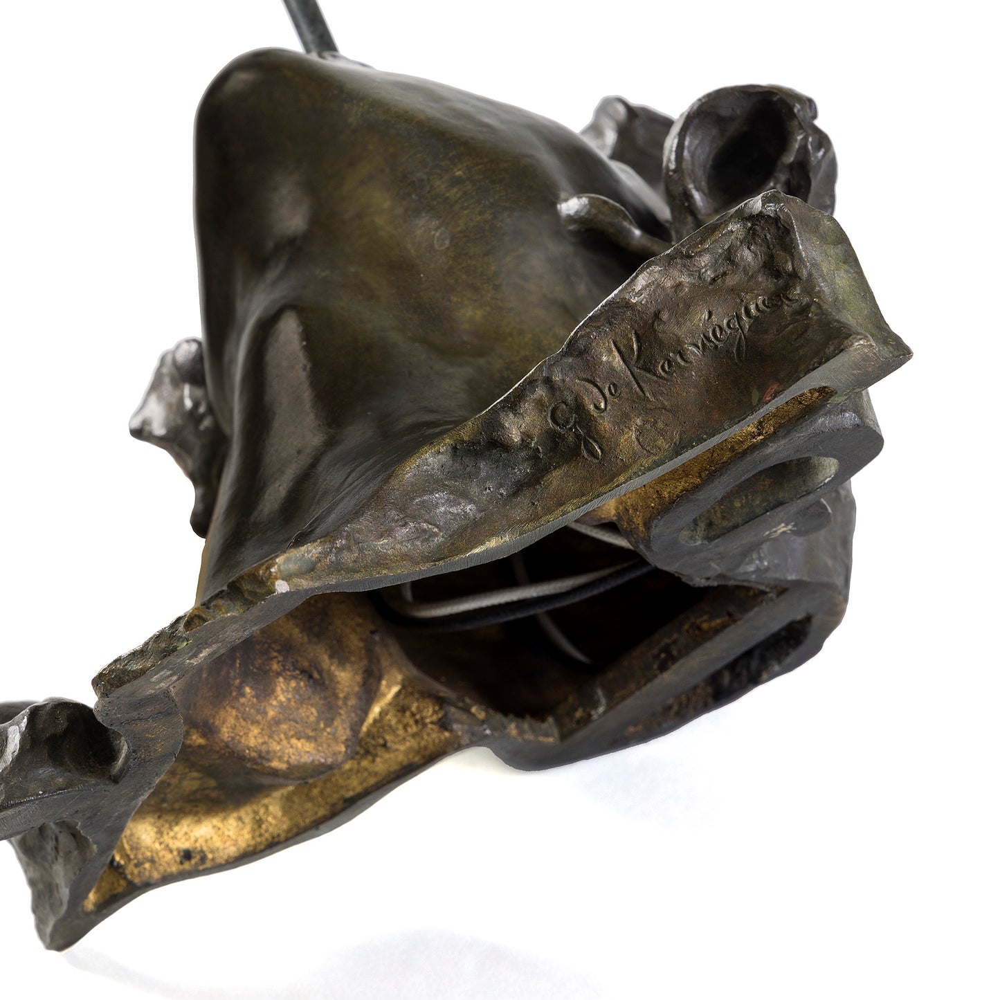 Macklowe Gallery Georges de Kerveguen Pair of Patinated Bronze 'Triton' Sconces