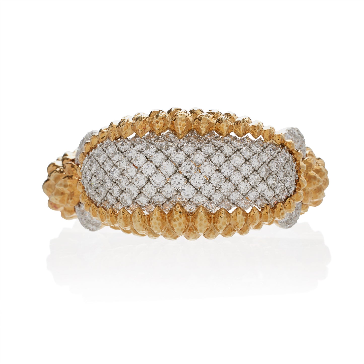 Macklowe Gallery David Webb New York Unique “Crosshatch” Diamond Bracelet