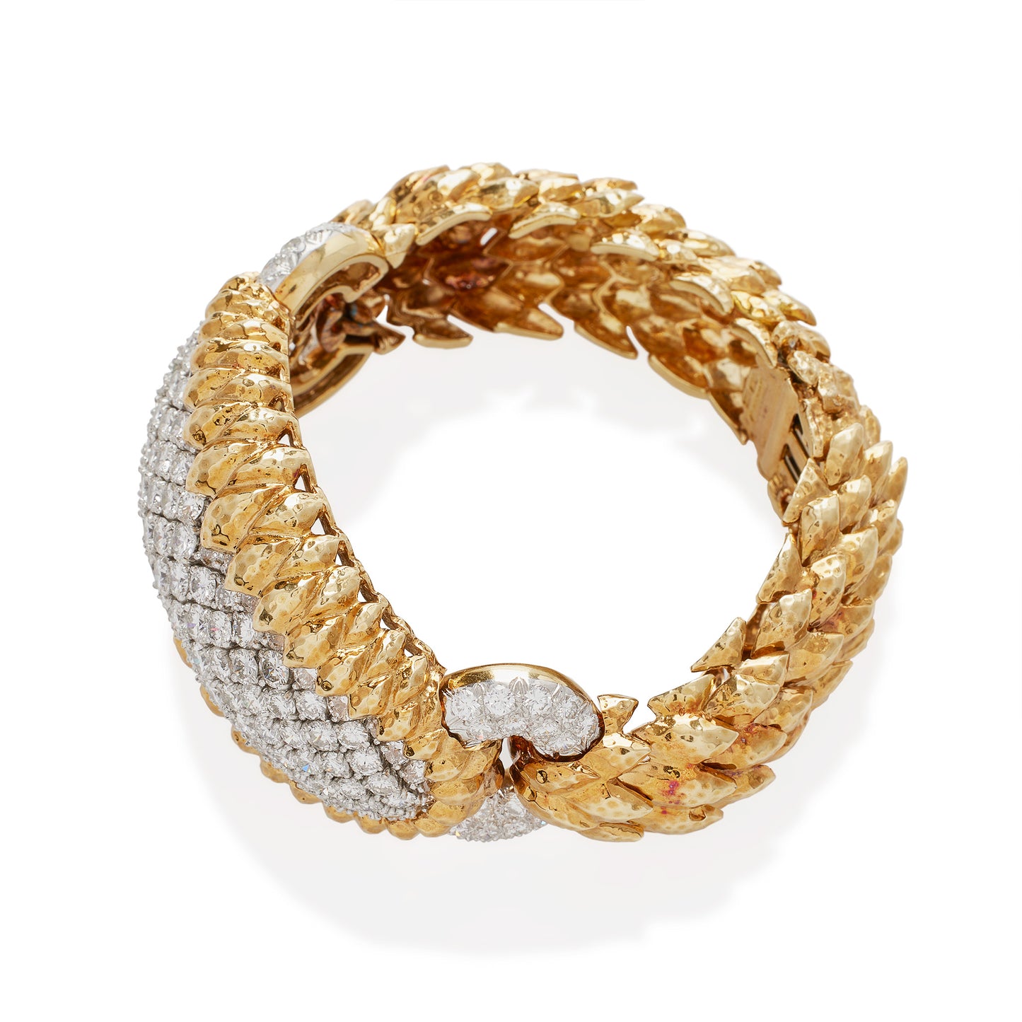 Macklowe Gallery David Webb New York Unique “Crosshatch” Diamond Bracelet
