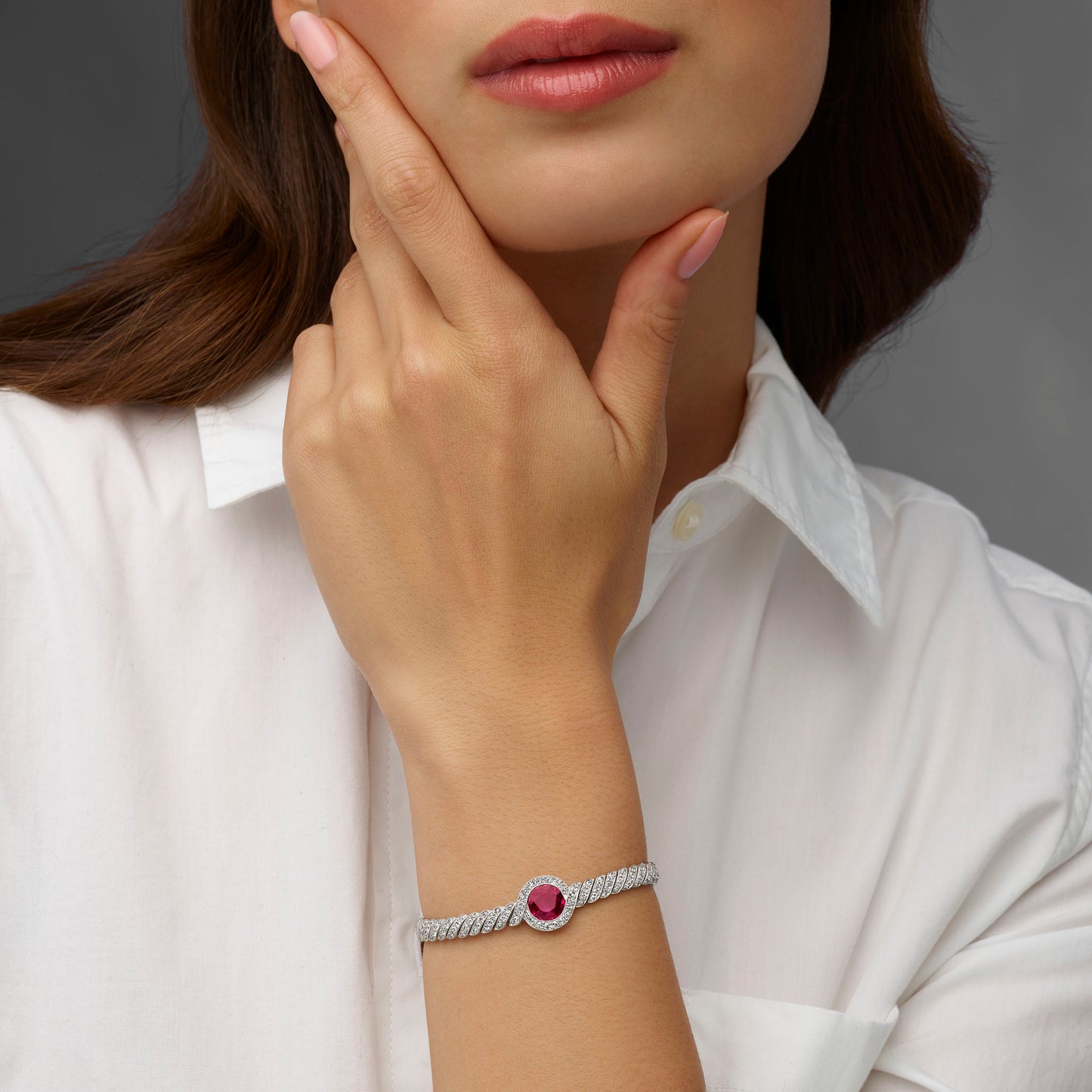 Macklowe Gallery Edwardian Burma No-Heat Ruby Bracelet