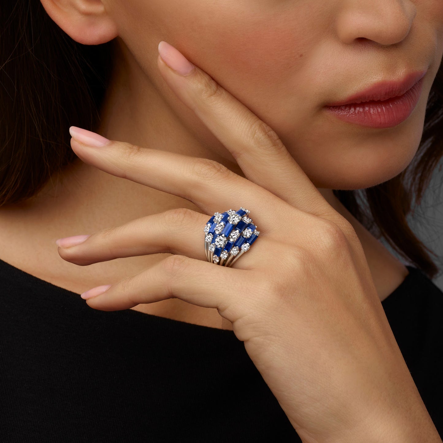 Macklowe Gallery Oscar Heyman Mid-Century Sapphire Ring