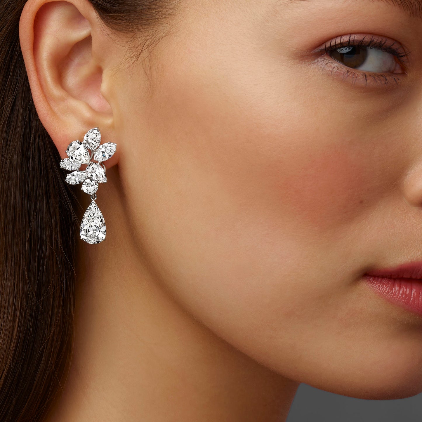 Macklowe Gallery Oscar Heyman Mid-Century Diamond Earrings