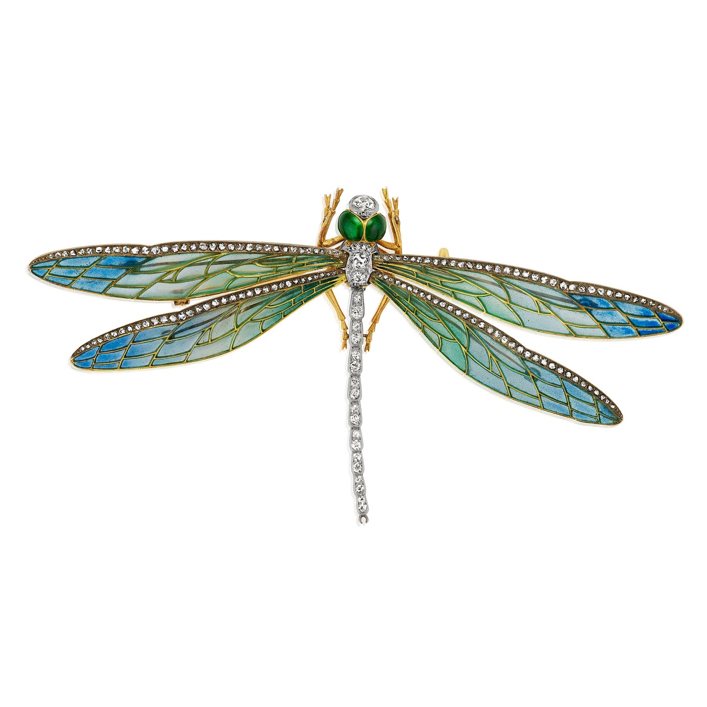 Macklowe Gallery Edgar Bensé for Boucheron Plique-à-jour Enamel Dragonfly Brooch