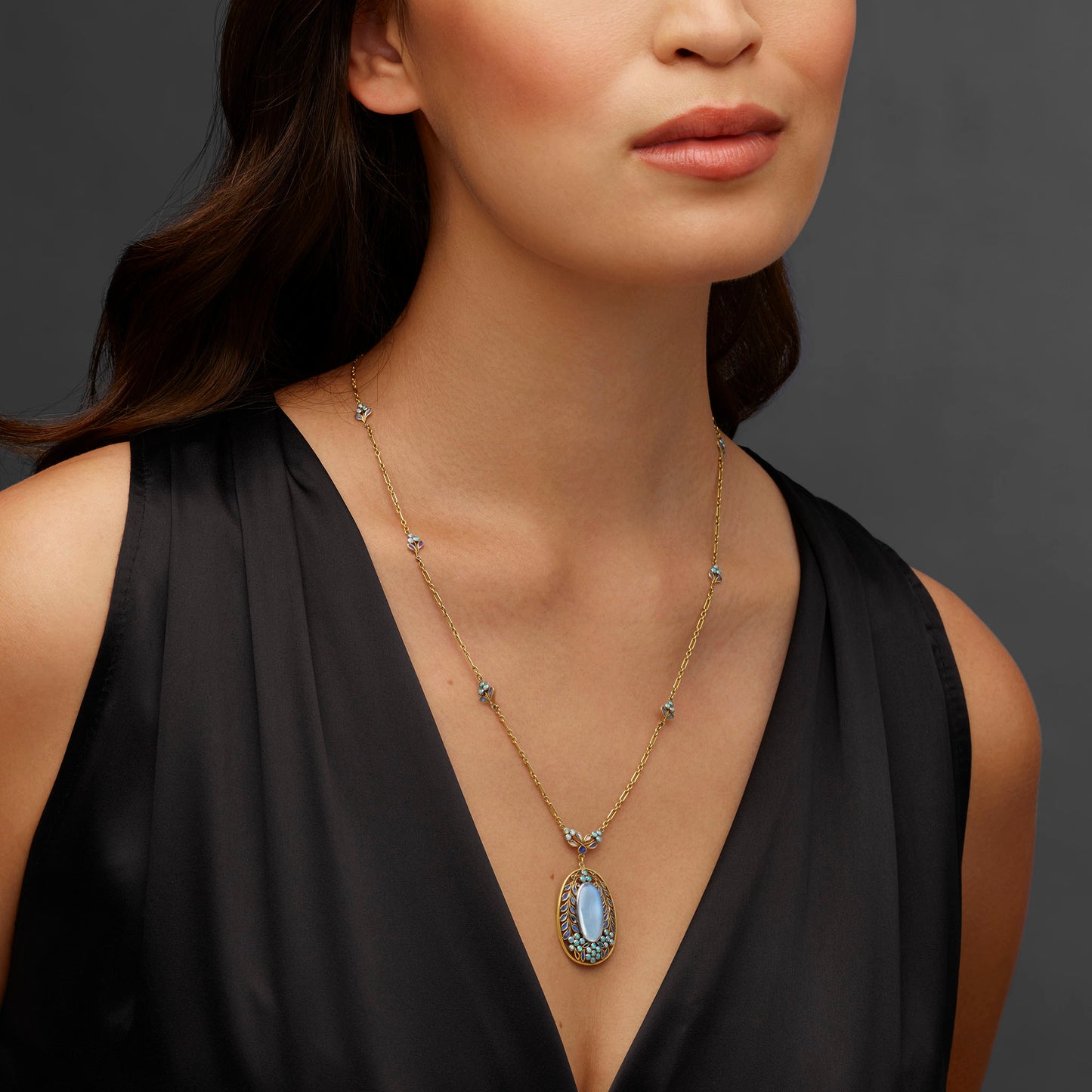 Macklowe Gallery Louis Comfort Tiffany for Tiffany & Co. Moonstone Necklace