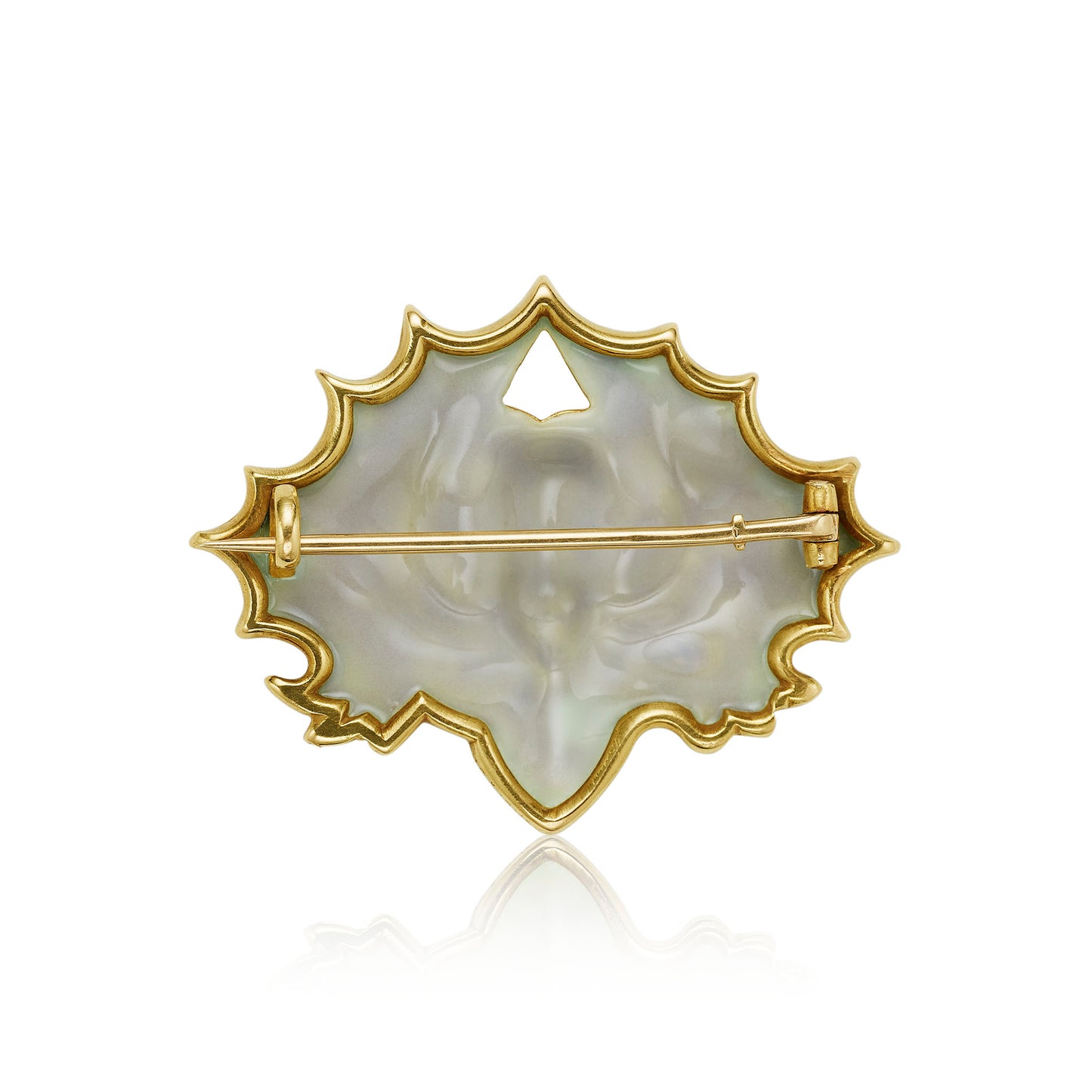 Macklowe Gallery René Lalique Art Nouveau 18K Gold and Enamel Bat Brooch