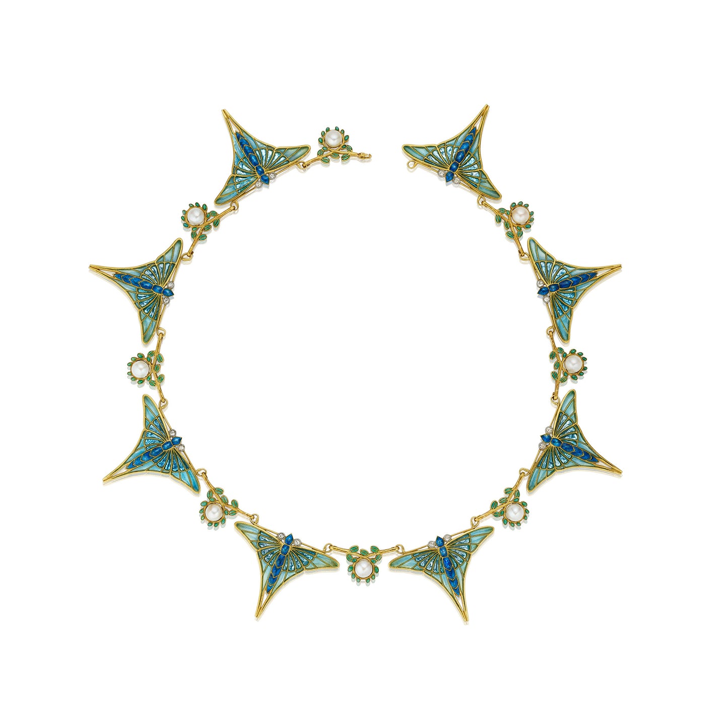 Macklowe Gallery Eugène Feuillâtre Art Nouveau Butterfly Necklace