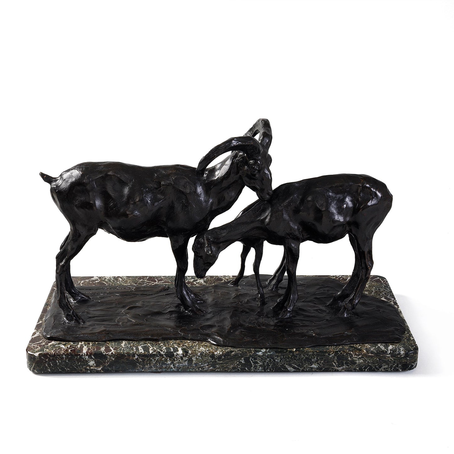 Macklowe Gallery Rembrandt Bugatti "Famille de bouquetins" Bronze Sculpture
