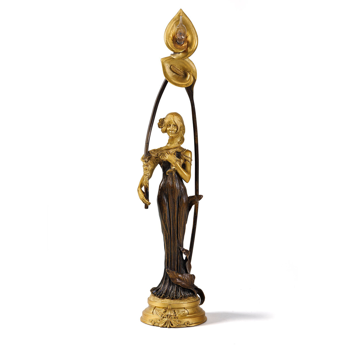Macklowe Gallery Charles Korschmann "Femme aux fleurs" Lighted Sculpture